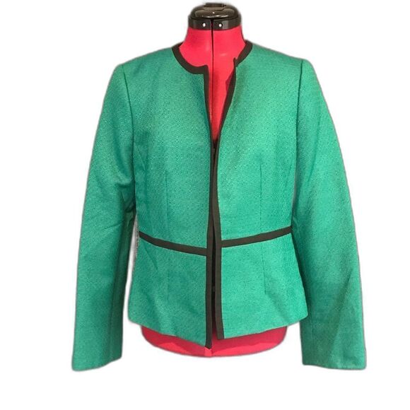 Black Label Evan Picone Blazer Women’s Size 6 Green & Black Open Front - Picture 7 of 7